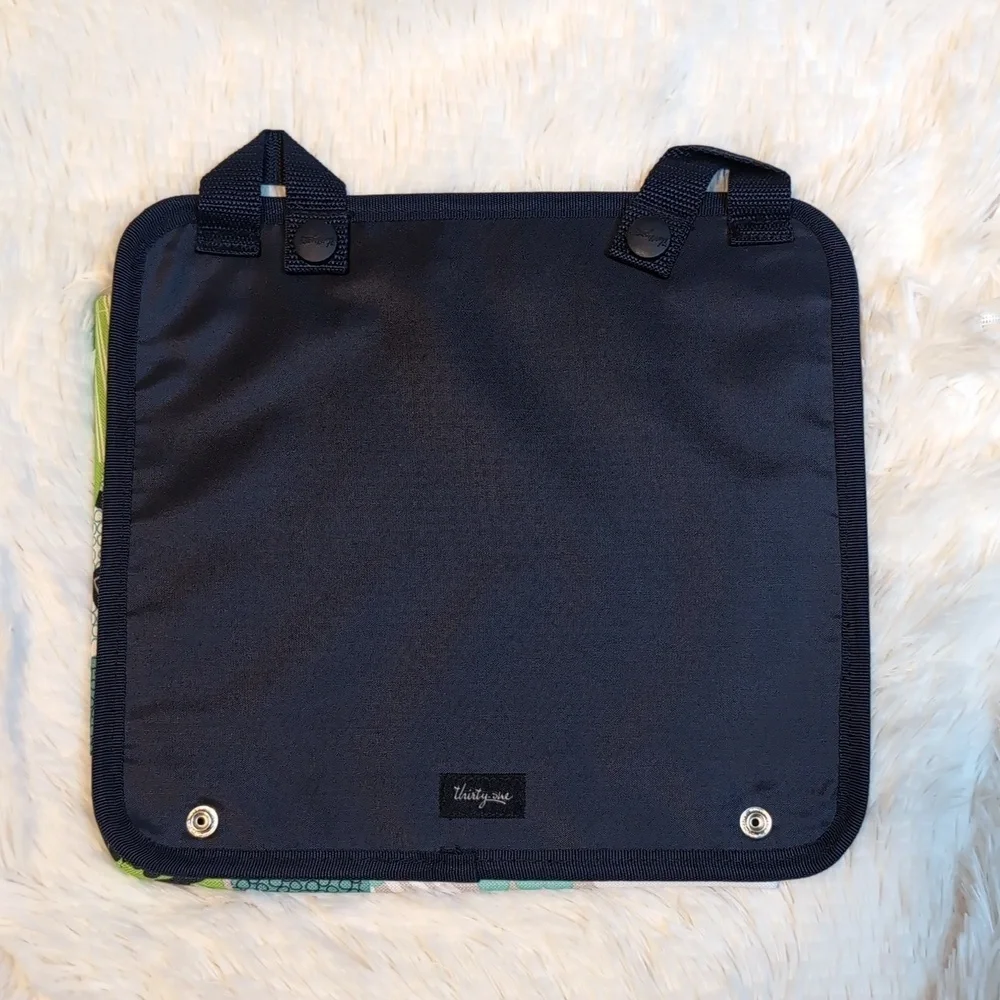 Thirty one Hanging Tote Back Seat Organizer Beach Aqua Floral Pattern
